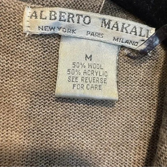 Alberto Makali Cardigan Open Front Wool Blend Ruffle Collar Boho Artsy Fairy M - Picture 3 of 3